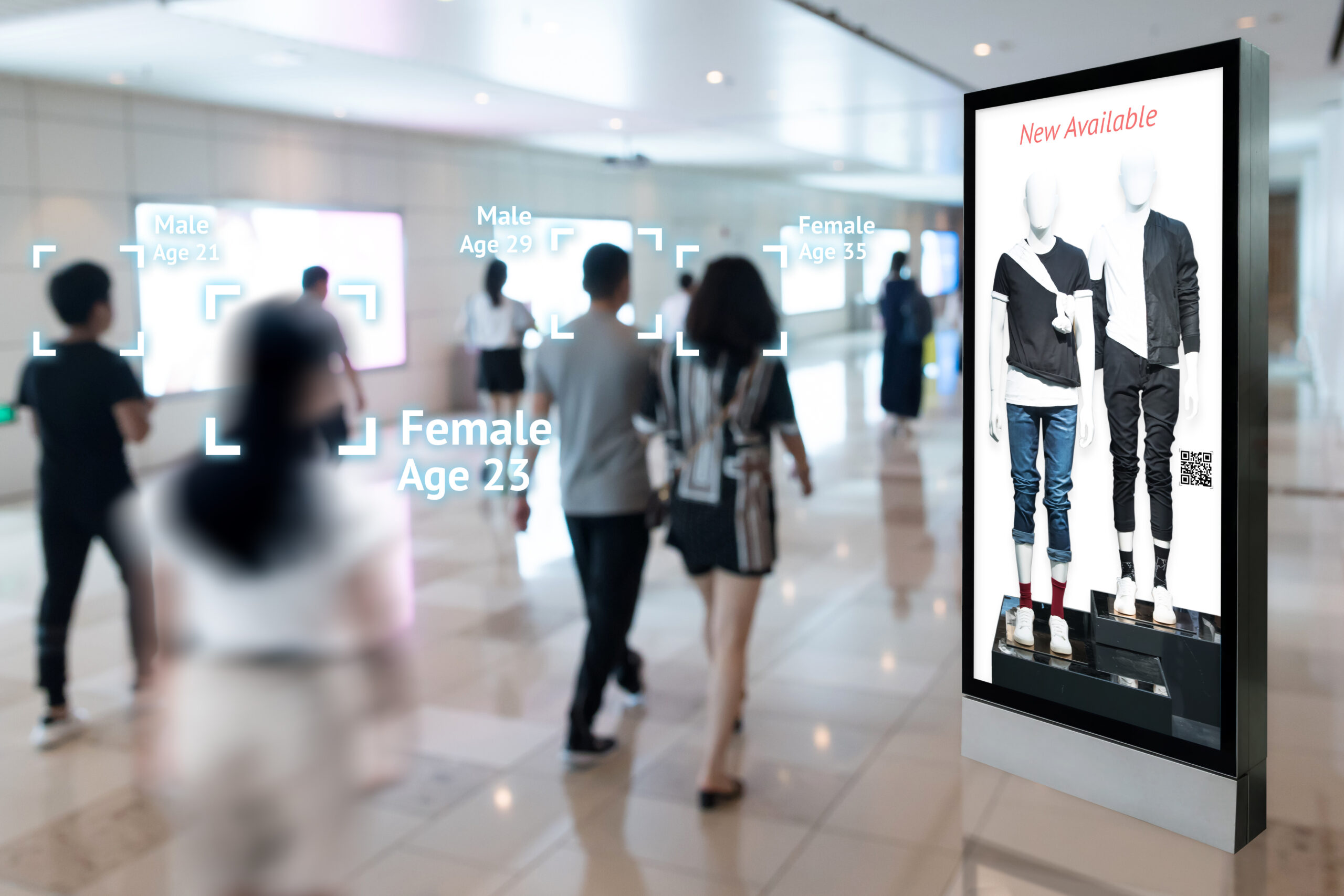 Intelligent,Digital,Signage,,,Augmented,Reality,Marketing,And,Face,Recognition